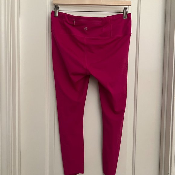 NWOT Athleta Hot Pink Laser Cut Capri Leggings Small - Picture 5 of 9